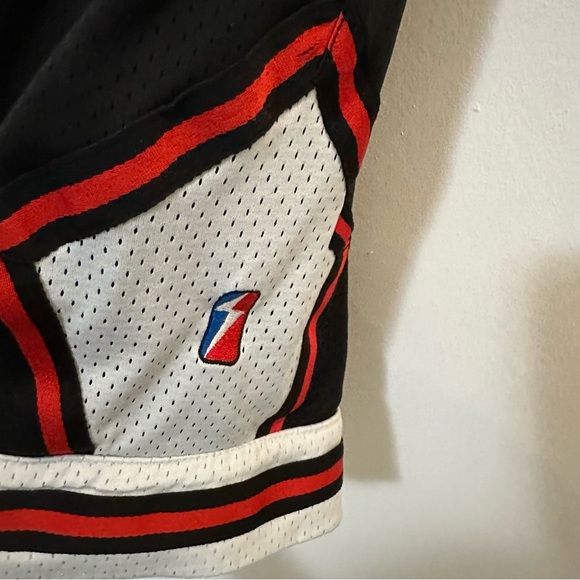 Bleecker Mercer Basketball Sz L Black w/Graphic Print Drawstring Shorts - Picture 4 of 13